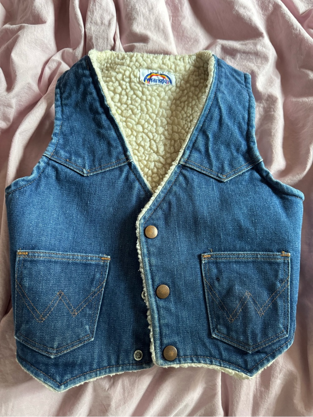 Kids vintage wrangler Sherpa vest
